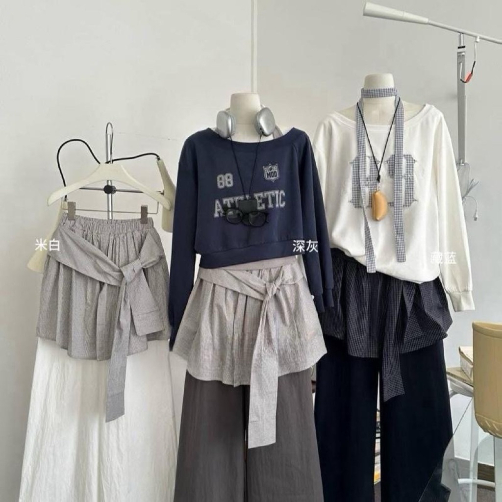 Xteen - Quần overlay mix váy caro 809235