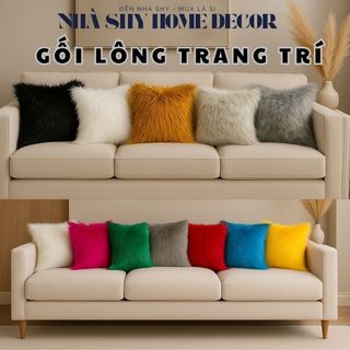  Gối Lông Trang Trí Siêu Mịn - Gối Tựa Sofa - Nhà Shy Home Decor 