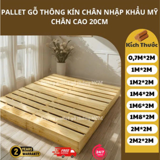   GỖ THÔNG LOẠI 1  Giường Ngủ Pallet Gỗ Thông Nhập Khẩu Mỹ 1m8*2m Cao 15cm Bóng Mịn - Pallet Gỗ Thông Gấp Gọn - BH 3 Năm 