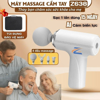  Máy Massage Cầm Tay Mini Z638 AI Cảm Biến 6 Cấp Độ 4 Đầu Massage Chuyên Sâu Giảm Đau Toàn Thân 