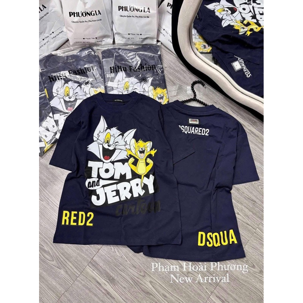 áo phông dsquared2 tom and jerry hoạ tiết hoạt hình