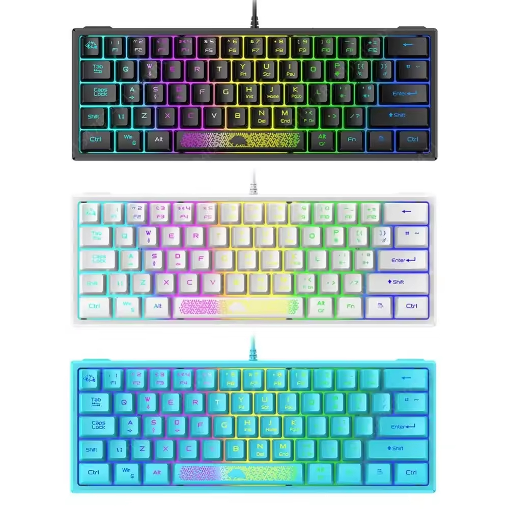 ⌨️ BÀN PHÍM MINI K61 – LED RGB RAINBOW | 10 CHẾ ĐỘ ĐÈN | PHÍM ÊM | THIẾT KẾ NHỎ GỌN