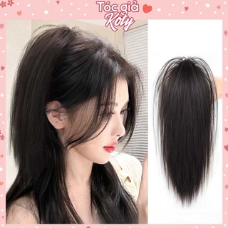 Tóc giả ngoạm đuôi ngựa thẳng dài 35cm, tóc búi kẹp cá tính cho nữ