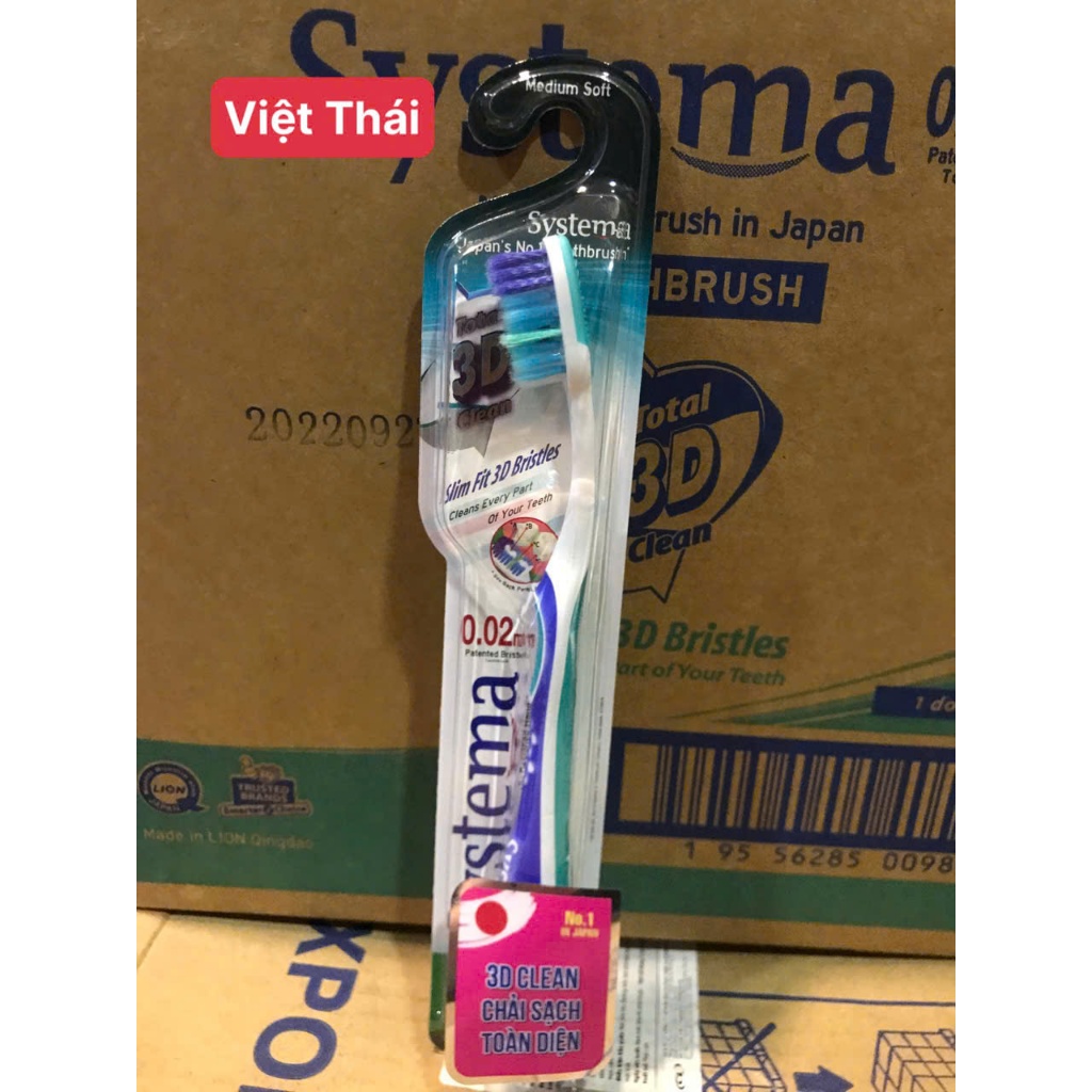 Bàn Chải Đánh Răng Systema Silver Charcoal Làm Sạch Tăng Cường 3D Clean Sạch Đa Nhiệm