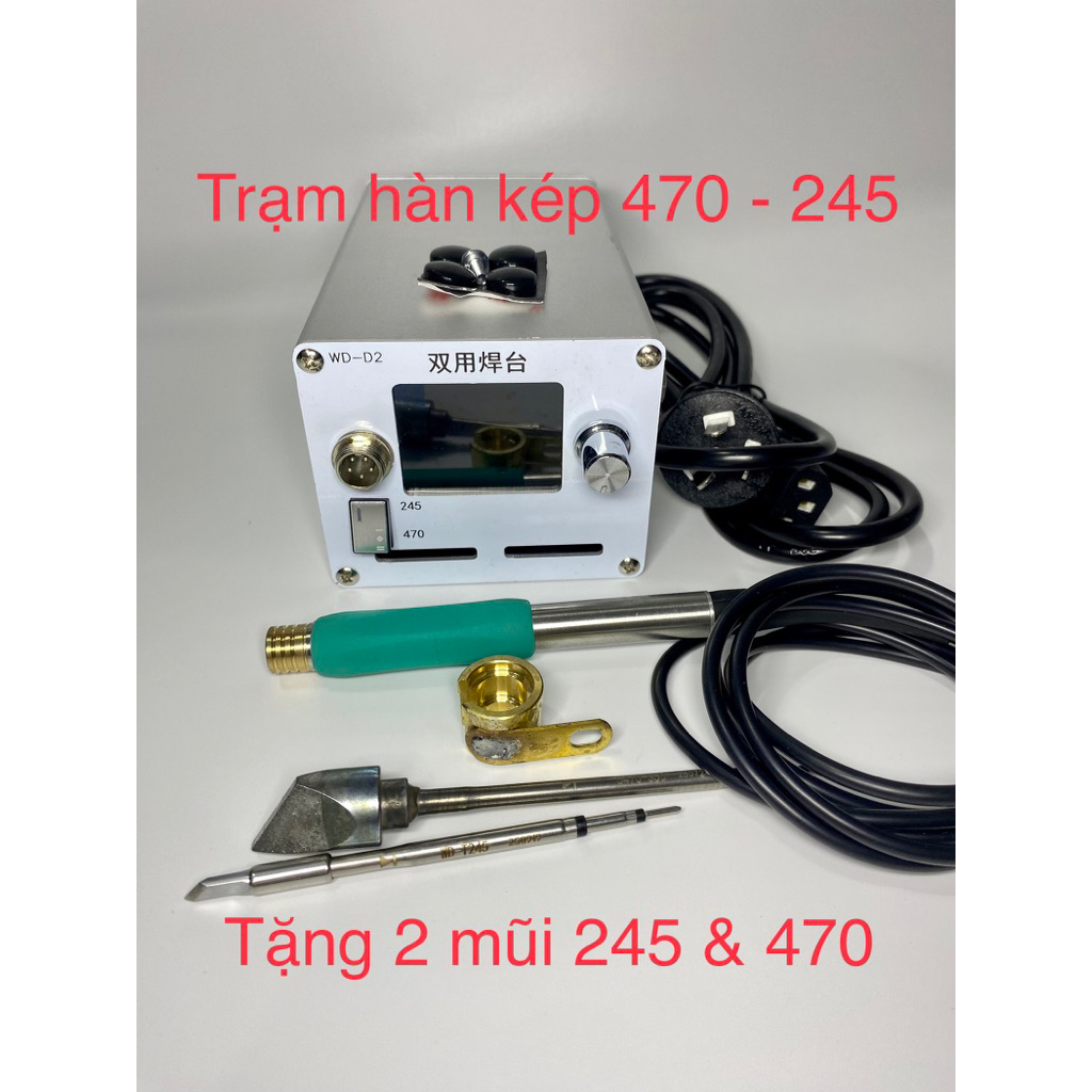 Trạm hàn c470 c245 siêu nóng công suất lớn,hàn pin,hàn mạch tặng 2 mũi