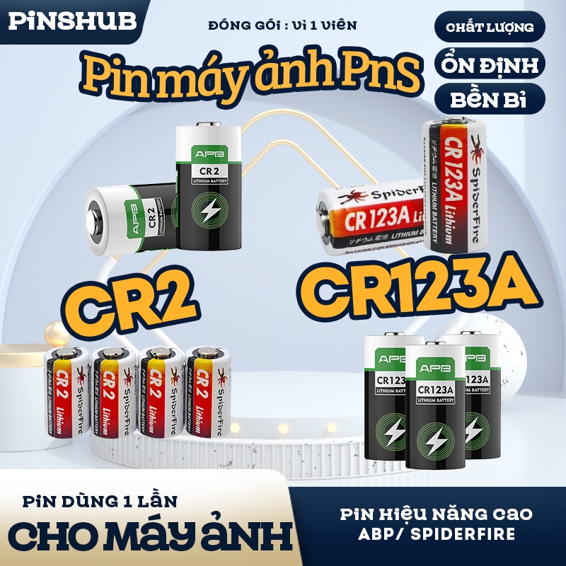 [GIAO NHANH] Spiderfire CR2 CR123A 3V Lithium- THIẾT BỊ Đo Sáng, Flash Máy Ảnh Film PnS, Canon, Nikon