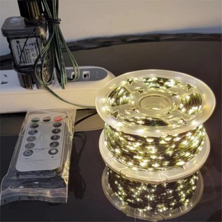  DÂY ĐÈN hạt gạo 50m 100m dây đèn đóm đóm trang trí cây thông. Dây đèn led fairy  chạy bằng pin nhiều size 