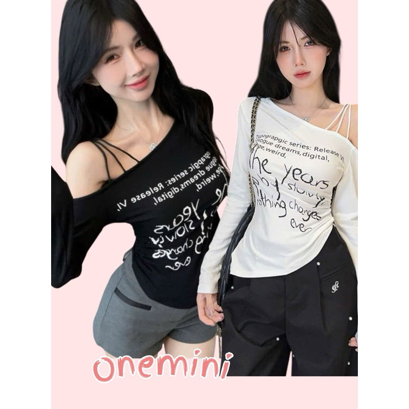 Áo Thun Nữ Lệch Vai , Áo Lệch Vai Nữ In hình Form Rộng, Áo thun lệch vai phong cách 910