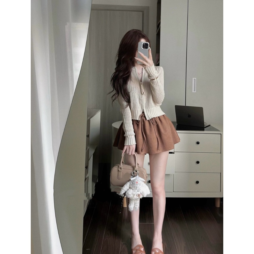 (CÓ LÓT QUẦN) CHÂN VÁY QUẦN DA LỘN DÁNG NGẮN CHỮ A RÚT DÂY DÀNG XÒE STYLE HÀN QUỐC - DÀNH CHO NỮ | BigBuy360 - bigbuy360.vn