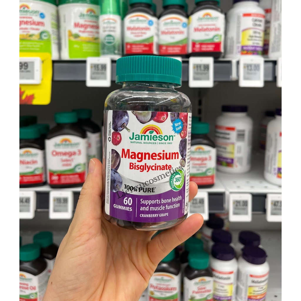 Viên bổ sung magie Jamieson’s magnesium gummies 20mg, vị việt quất-nho 60 viên