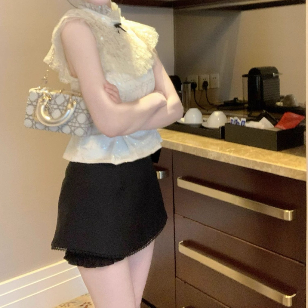 Áo Sơ Mi Tay Cánh Tiên Nhũ Lấp Lánh Bling Bling Pelum Xoè Tiểu Thư Chiết Eo Xinh Xắn