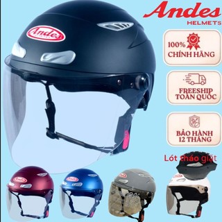 Nón bảo hiểm andes 126 kính trơn an toàn chăc chắn