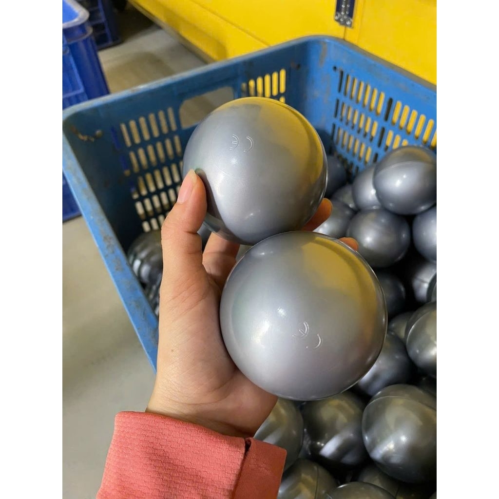 combo 30 quả, 50 quả, 100 quả bóng nhựa 8cm màu  xám