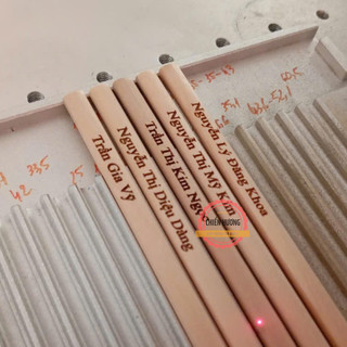 Combo 5 Bút chì mộc HB khắc tên