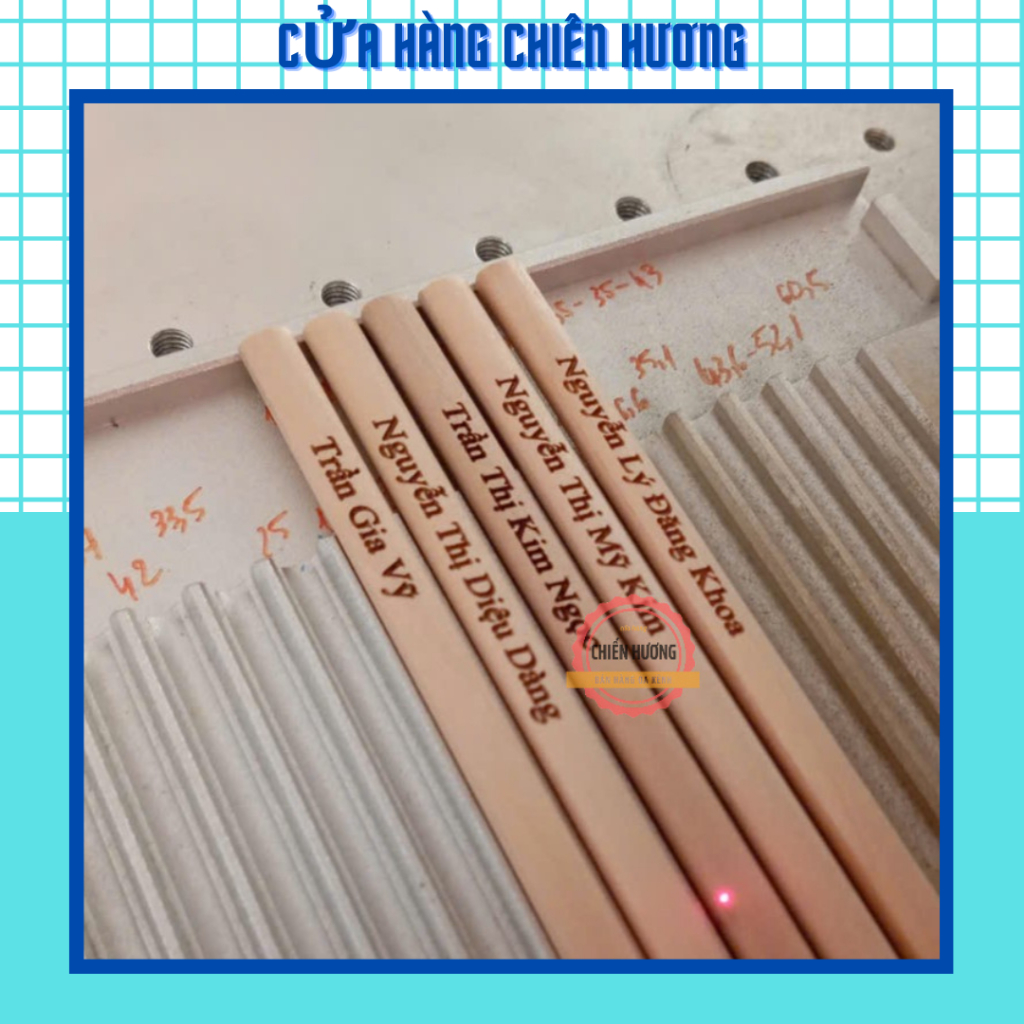 Combo 5 Bút chì mộc HB khắc tên