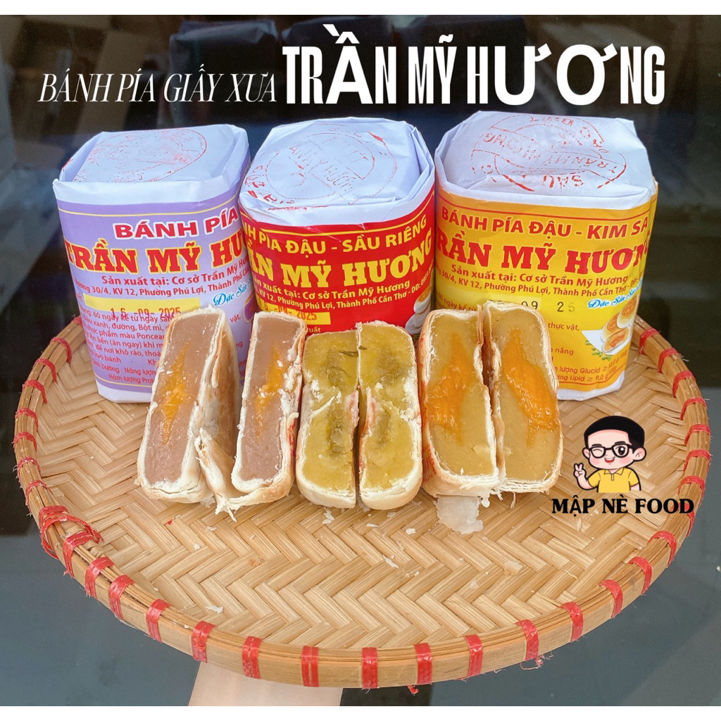 Bánh Pía Gói Giấy Trần Mỹ Hương - 1 Cây 350g gồm 4 Cái Hương Vị Tuổi Thơ