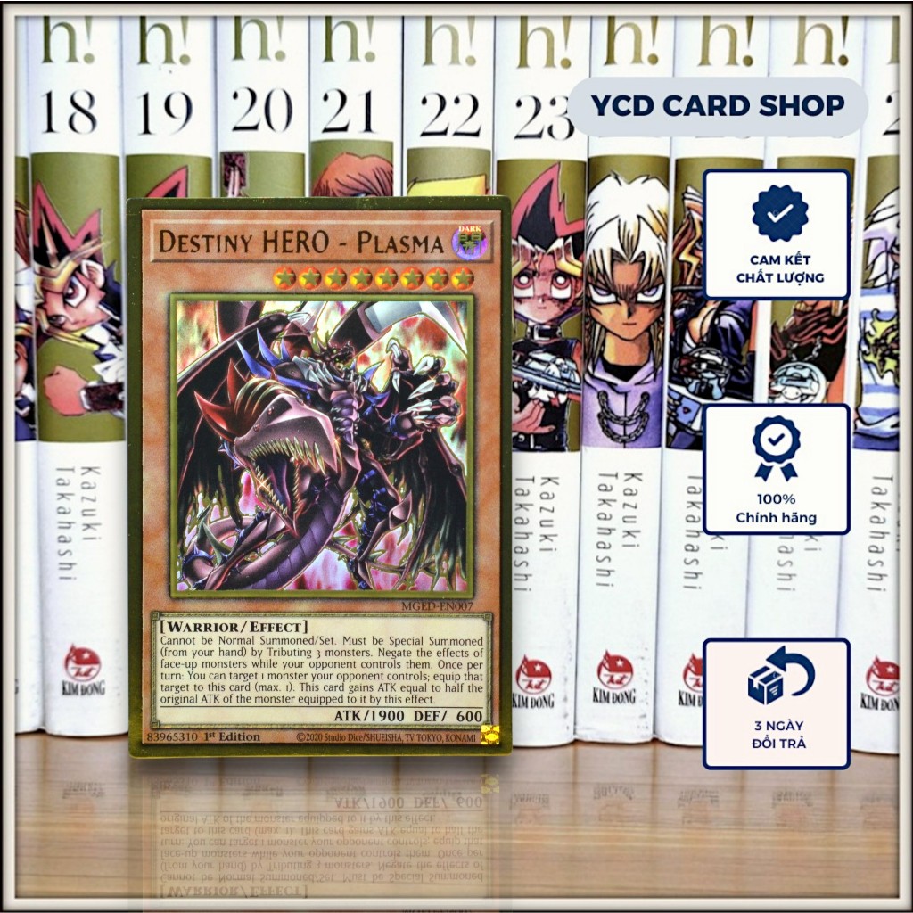 Thẻ bài yugioh chính hãng Destiny HERO – Plasma – Premium Gold Rare