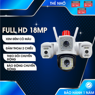 Camera Giám Sát Yoosee - 4 Mắt 3 Khung Hình FHD 1080P – Xoay 360°, Xem Đêm Có Màu, Đàm Thoại 2 Chiều, Chống Trộm