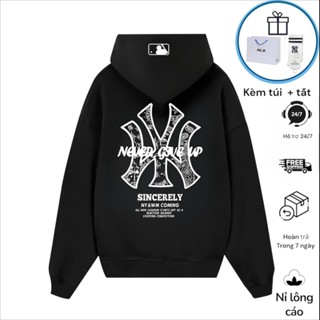  Áo Hoodie Lót Lông Cáo Mũ To Hai Lớp Form Rộng  - NY Give Up 