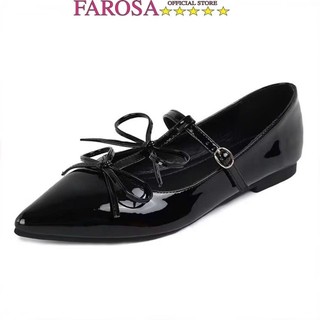 Giày búp bê nữ phối quai nơ nhỏ FAROSA -H35 giày hài đế bằng mũi nhọn hót trend lên chân cực xinh
