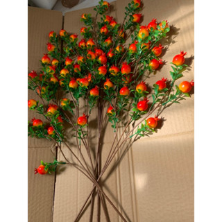 Set 5 cành lựu 70cm 75 quả size 2.5cm hoa giả trang trí lễ tết trang trí không gian phòng tiệc decor sự kiện