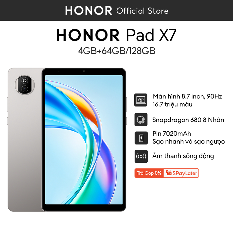 Máy Tính Bảng Honor Pad X7 4GB+64GB/ 128GB | Pin 7020mAh | Chip Snapdragon 680 8 nhân | BH 18 Tháng Hàng Chính Hãng | BigBuy360 - bigbuy360.vn