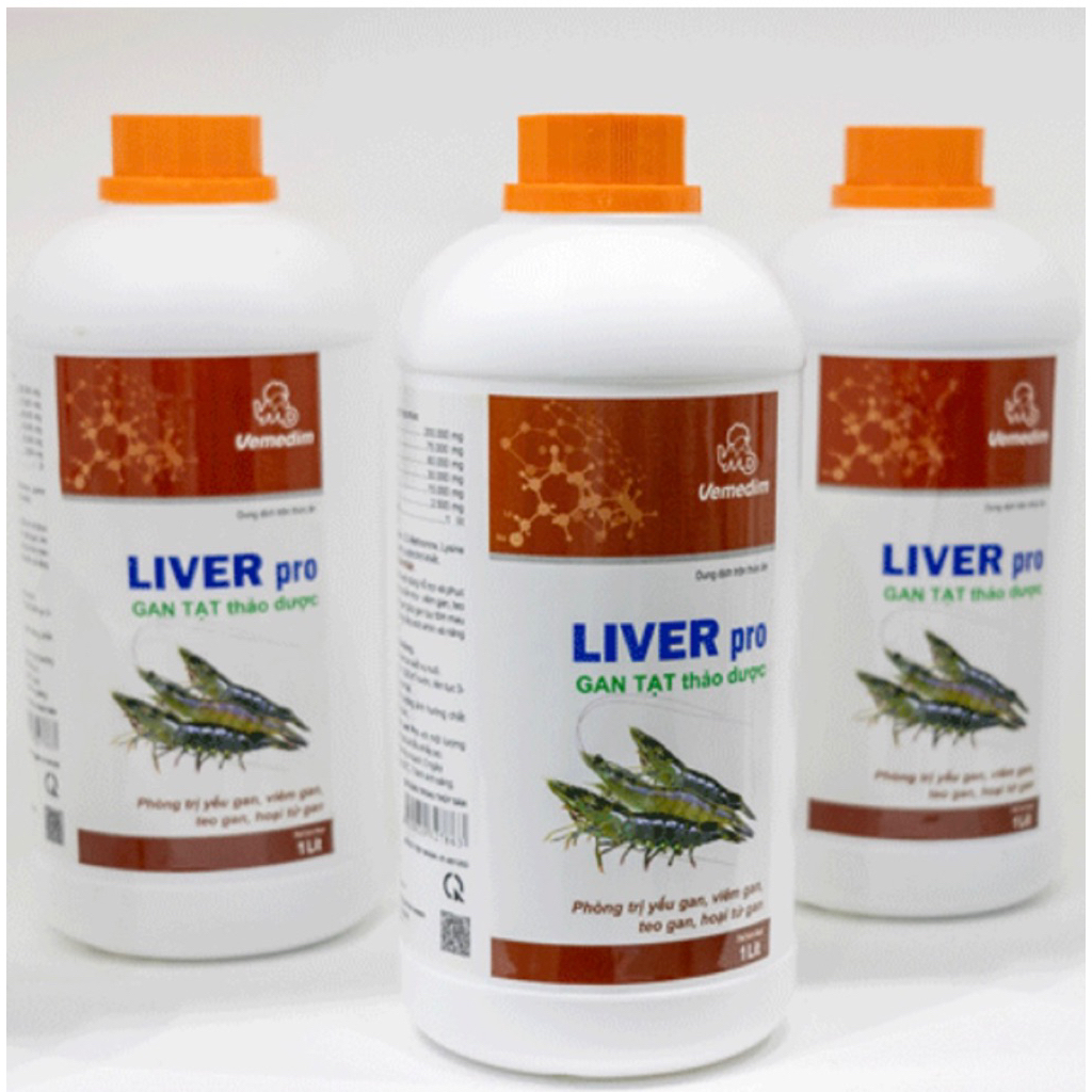 LIVER PRO Vemedim chai 1 lít Gan Tạt Thảo Dược Giúp Tôm, Cá Phát Triển Tốt (Chai 1 Lít)