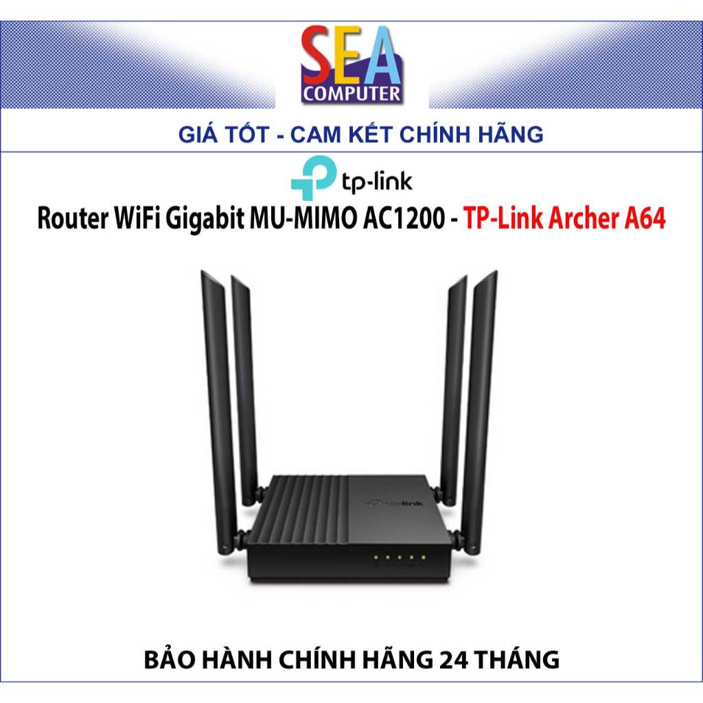 Router WiFi Gigabit MU-MIMO AC1200 - TP-Link Archer A64