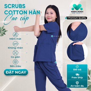 Bộ Scrubs bác sĩ MỀM, MÁT, KHÔNG NHĂN hàng cao cấp cho nhân viên y tế, spa, thẩm mỹ viện