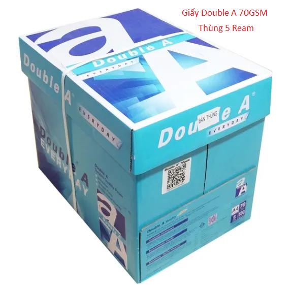 (HỎA TỐC) Thùng Giấy A4 Double A 70gsm (5 ream)