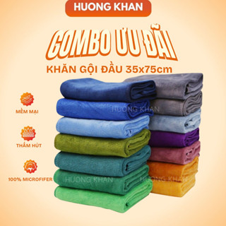  Combo Khăn Gội Đầu Spa Salon Khăn Lau Đa Năng Chất Microfifer LOẠI DÀY Mềm Mại Thấm Nước Tốt   Kích Cỡ 35x75cm  