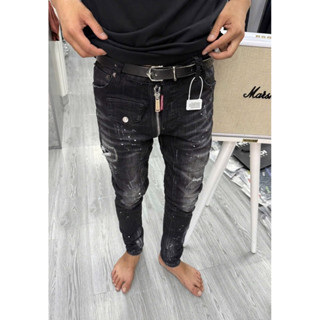 Quần Jean DSQ Xám Khói Bản Túi Nhỏ Khoá Lệch Ống Biker Bo Lên Fom Nét Keng,Chuẩn Hàng Loại 1 Đầy Đủ Tem Mác