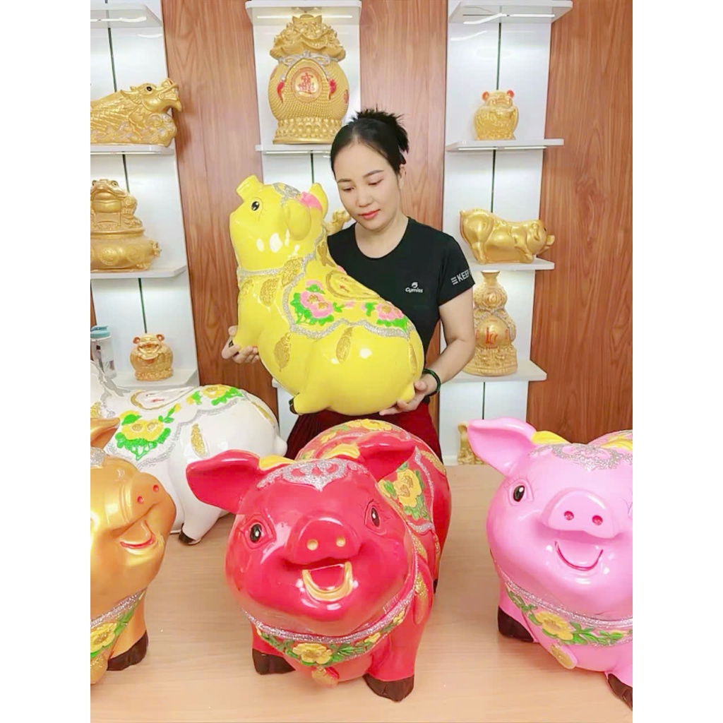 Heo đất tiết kiệm lợn đất heo đất Nơ Ngọc trinh size khủng lồ 55cm Hecube trang trí quà tặng lưu niệ
