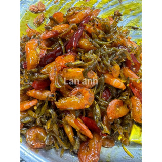  500gram tôm sông rim  tôm sông mix cá bống nhà rim bếp củi không ngọt đường 