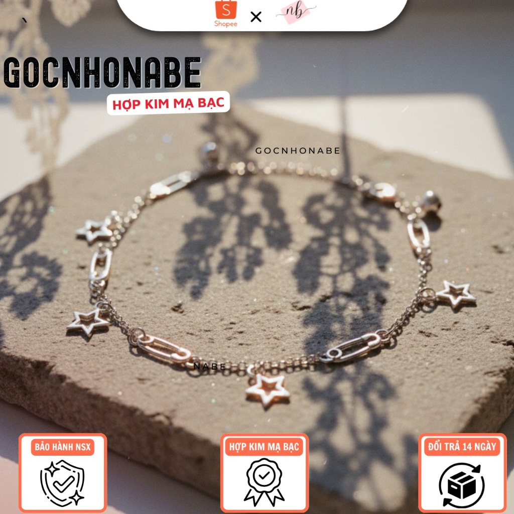 Lắc chân nữ Góc Nhỏ Nabe Starry Sky Mini Pin Anklet Titanium 2026