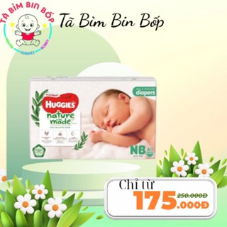  combo 2 bịch tã dán Newborn Huggies nature made 60m 
