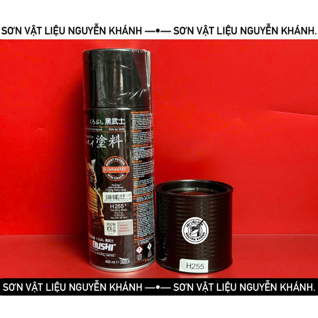 ⚫ Sơn xịt Samurai Kurobushi - Màu Đen Nhánh H255 (Twinning Black) – 400ml
