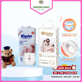 (Combo 100 bim) Bỉm Mijuku / Kiyuko cho bé, tã bỉm dán quần đủ size cho be siêu thấm hút, mỏng nhẹ
