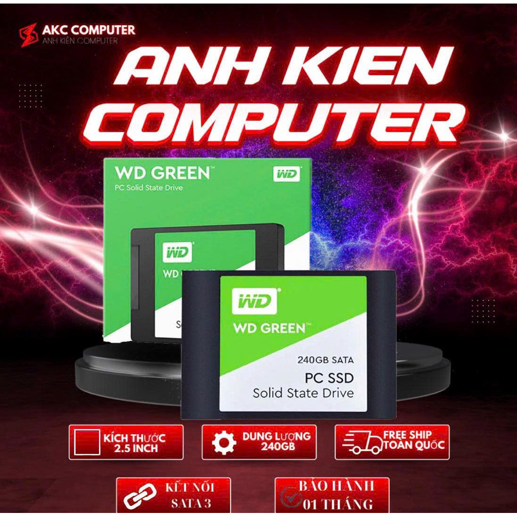 Ổ cứng SSD WD Green 240GB – Tăng tốc độ khởi động, hiệu năng vượt trội