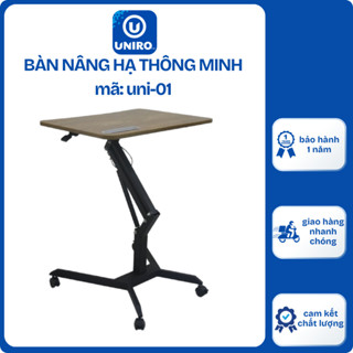 Bàn Làm Việc Di Động Thông Minh, Bàn Laptop Nâng Hạ Chiều Cao. Có Khóa Bánh Xe Xoay 360 Độ
