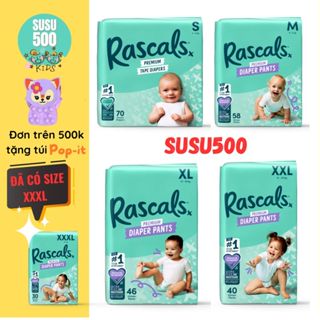 [HCM] Tã/bỉm dán/quần Rascal + Friends size M58/L52/XL46/XL46/XXL40 (Hàng chính hãng - susu500)