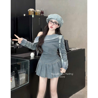  Set bộ nữ sang chảnh set bộ bò giấy set jean nữ 2 dây Sla 001 