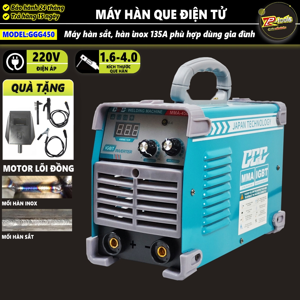  Máy hàn mini máy hàn điện tử MMA450 hàn kéo que 1.6-4.0 ly - Cam kết lõi đồng 100% Bảo hành 2 năm 