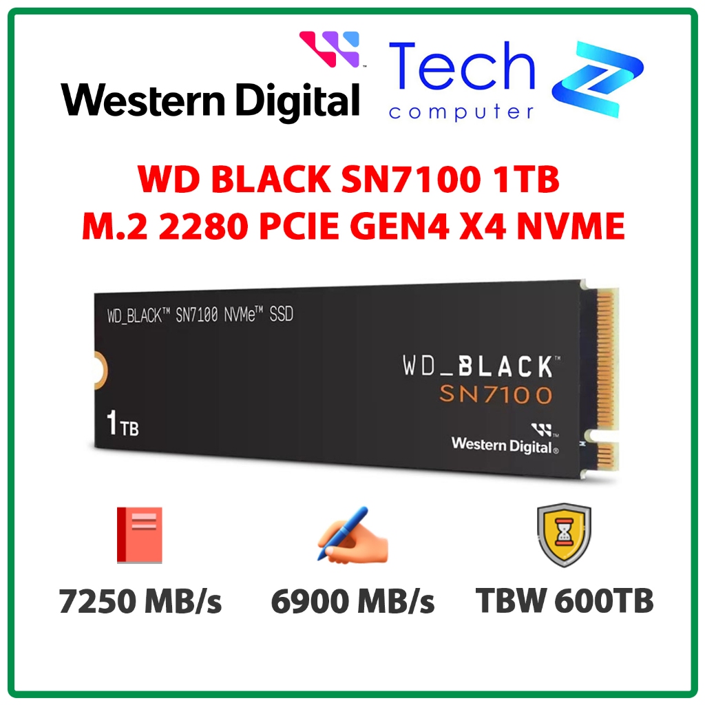 Ổ Cứng SSD WD SN7100 Black 1TB – M.2 2280 PCIe Gen4 x4 (Đọc 7250MB/s - Ghi 6900MB/s)