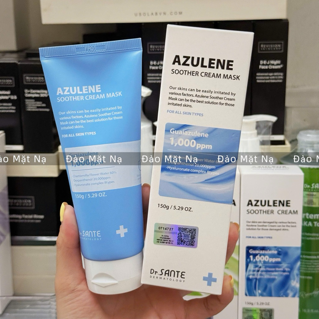 (ĐMN) Sante - Azulene Soother Cream Mask Mặt nạ dưỡng ẩm cao Azulene dạng rửa phục hồi , làm dịu da 