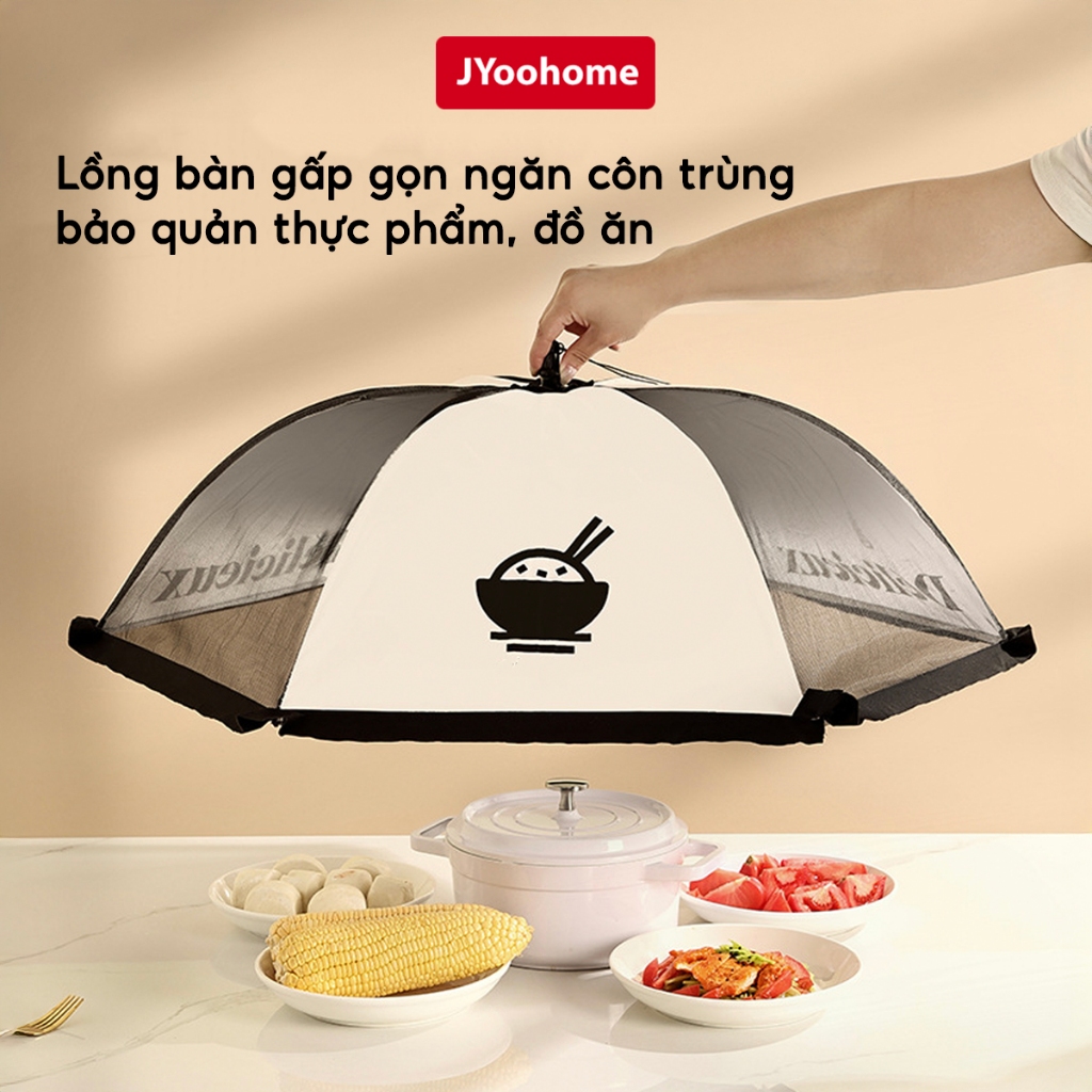 Lồng Bàn Gấp Gọn Bảo Quản Đậy Thức Ăn Thoáng Khí JYoohome Lồng Bàn Vải Chống Bụi Côn Trùng Tiện Lợi