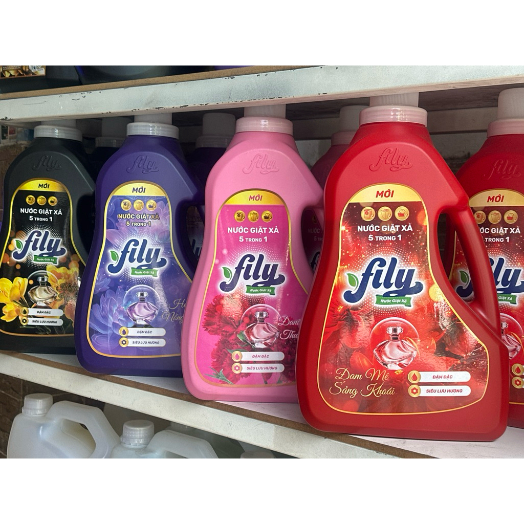 Nước giặt Fily max 5 in 1 can lớn 3,6kg cải tiến mới, phù hợp cho giặt tay, giặt máy