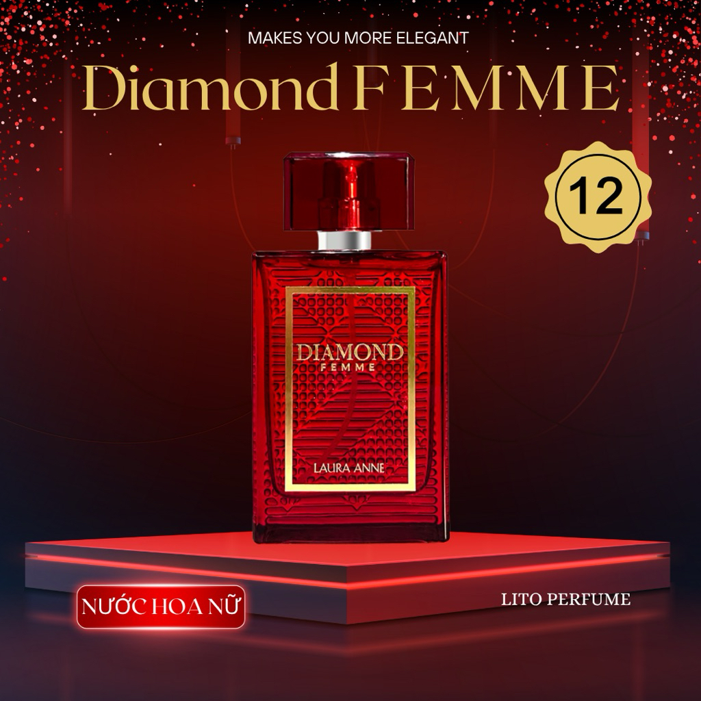 Nước Hoa Cao Cấp Nữ Laura Anne - Diamond Femme 45ml (Ruby Red)