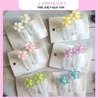  Kẹp tóc mái hoa mai trong trẻo tiểu thư kẹp tóc mái hoa 