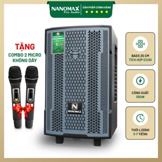 Loa Kéo Mini Nanomax A-10 2.5 Tấc Công Suất Lớn 350W Bluetooth Đọc Được USB Thẻ Nhớ Thùng Gỗ Tặng